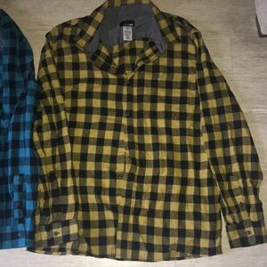 Yellow/Black Mens Flannel XXL